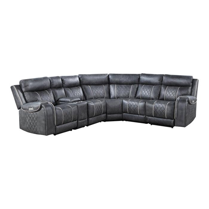 Homelegance - Gabriel 6-Piece Modular Power Reclining Sectional In Gray - 9377Gry*6Lrrrpw - ATL FURNITURE