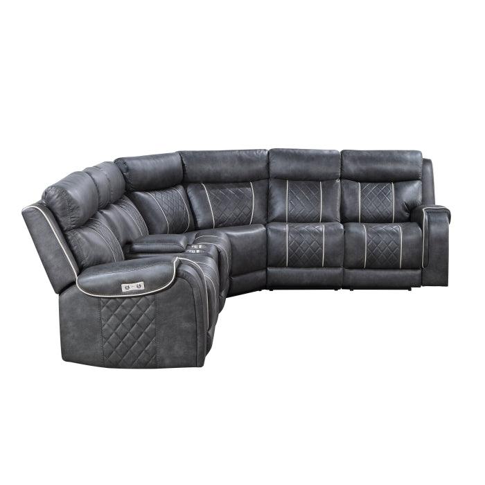 Homelegance - Gabriel 6-Piece Modular Power Reclining Sectional In Gray - 9377Gry*6Lrrrpw - ATL FURNITURE