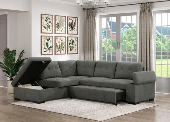 Homelegance - Brooklyn 2-Piece Sectional With Left Chaise In Dark Gray - 9390Dg*2Lc2R - ATL FURNITURE