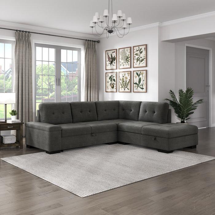 Homelegance - Brooklyn 2-Piece Sectional With Right Chaise In Dark Gray - 9390Dg*22Lrc - ATL FURNITURE