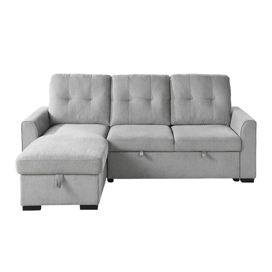 Homelegance - Carolina 2 Piece Reversible Sectional With Storage In Light Gray - 9402Gry*Sc - ATL FURNITURE