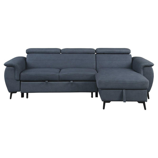 Homelegance - Cadence 2 Piece Reversible Sectional In Blue - 9403Bu*Sc - ATL FURNITURE