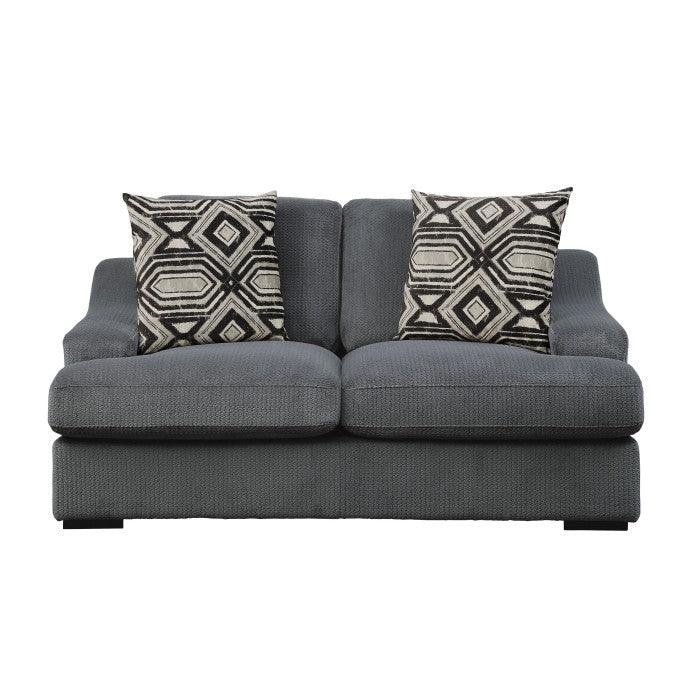 Homelegance - Orofino Love Seat With 2 Pillows In Dark Gray - 9404Dg-2 - ATL FURNITURE