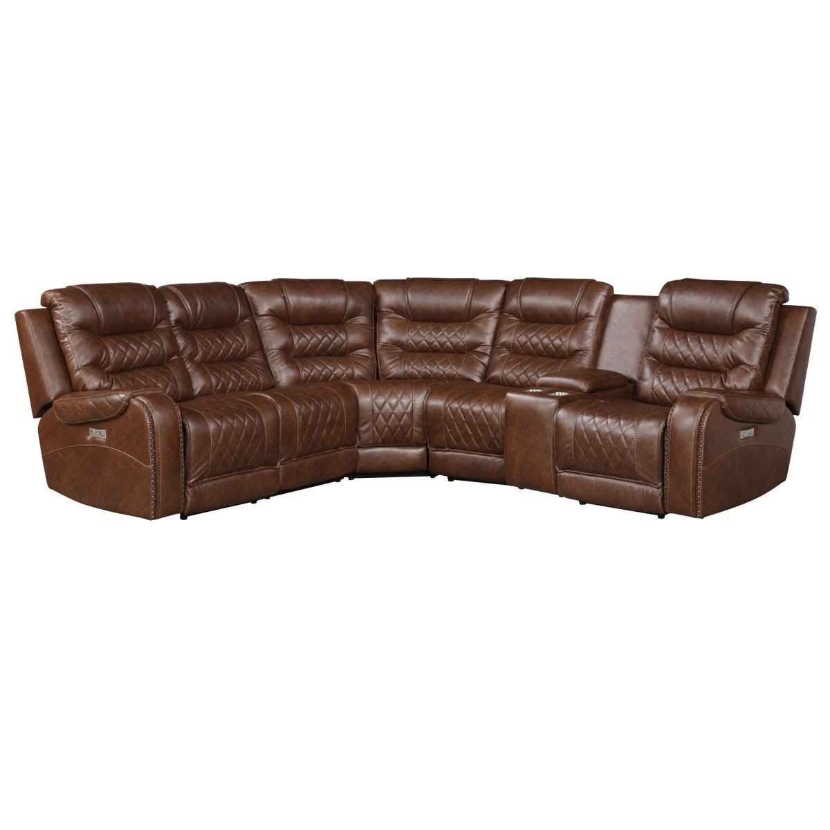 Homelegance - Putnam 6-Piece Modular Power Reclining Sectional - 9405Br-6Lrrr - ATL FURNITURE