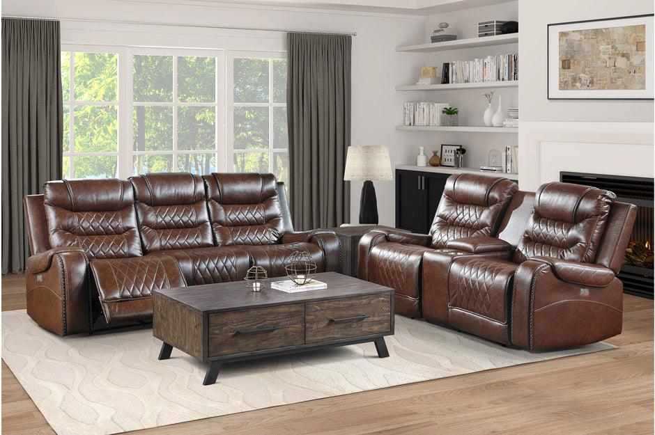 Homelegance - Putnam 2 Piece Double Reclining Sofa Set In Brown - 9405Br-3-2 - ATL FURNITURE