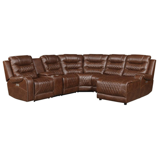 Homelegance - Putnam 6-Piece Modular Power Reclining Sectional With Right Chaise - 9405Br-6Lrrc - ATL FURNITURE