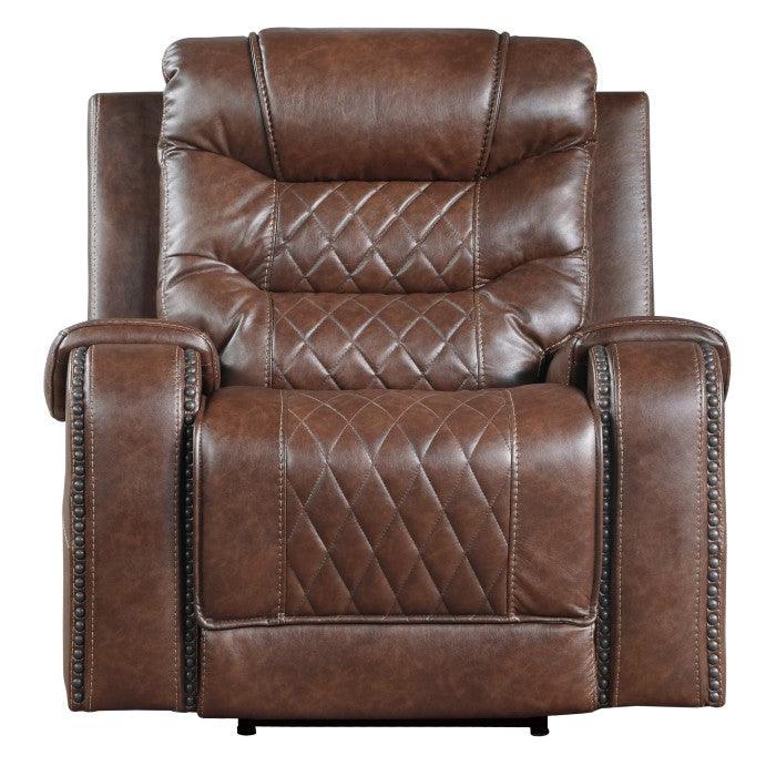 Homelegance - Putnam Power Reclining Chair In Brown - 9405Br-1Pw - ATL FURNITURE