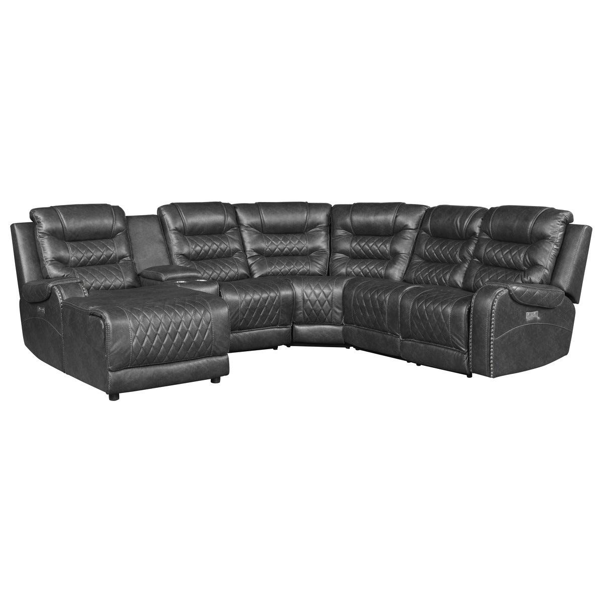 Homelegance - Putnam 6-Piece Modular Power Reclining Sectional With Left Chaise - 9405Gy-6Lcrr - ATL FURNITURE