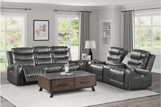 Homelegance - Putnam 2 Piece Double Reclining Sofa Set In Gray - 9405Gy-3-2 - ATL FURNITURE