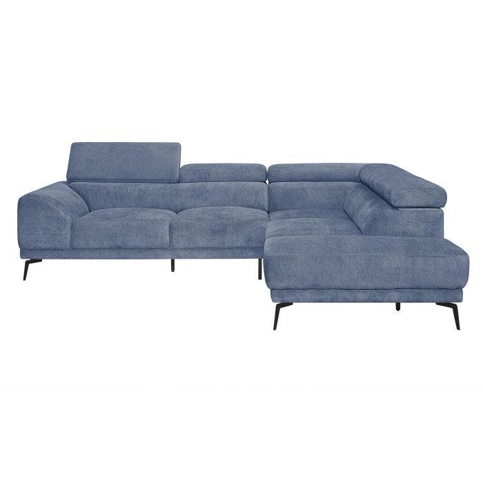 Homelegance - Medora 2-Piece Sectional With Right Chaise In Blue - 9409Bue*Sc - ATL FURNITURE