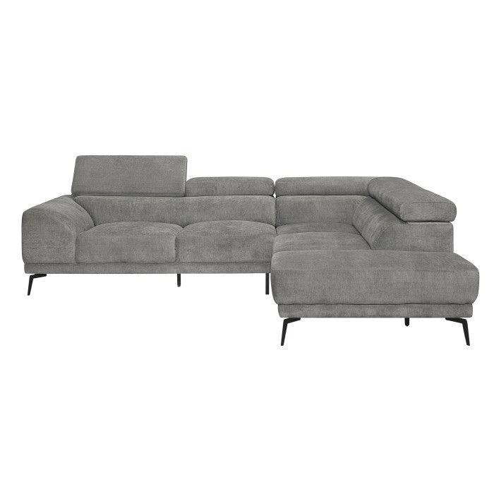 Homelegance - Medora 2-Piece Sectional With Right Chaise In Gray - 9409Gry*Sc - ATL FURNITURE