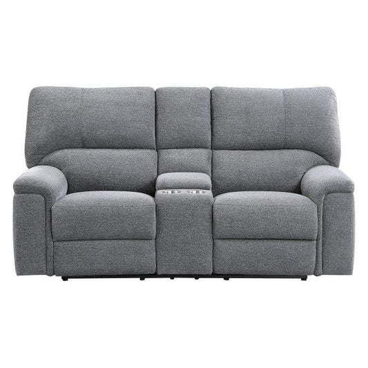 Homelegance - Dickinson Power Double Reclining Love Seat With Center Console And Power Headrests In Charcoal - 9413Cc-2Pwh - ATL FURNITURE