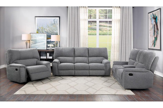 Homelegance - Dickinson 3 Piece Double Reclining Living Room Set In Charcoal - 9413Cc-3-2-1 - ATL FURNITURE