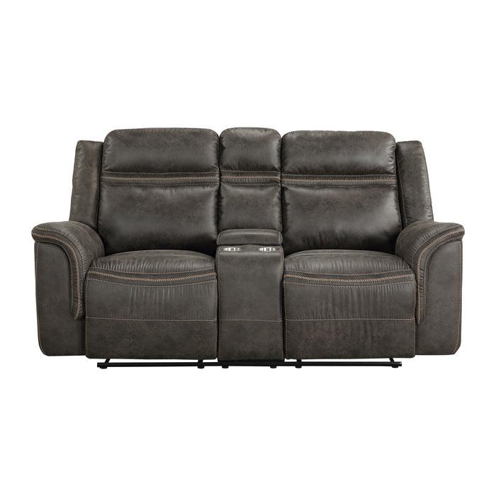 Homelegance - Boise Double Reclining Love Seat With Center Console In Brown - 9426-2 - ATL FURNITURE