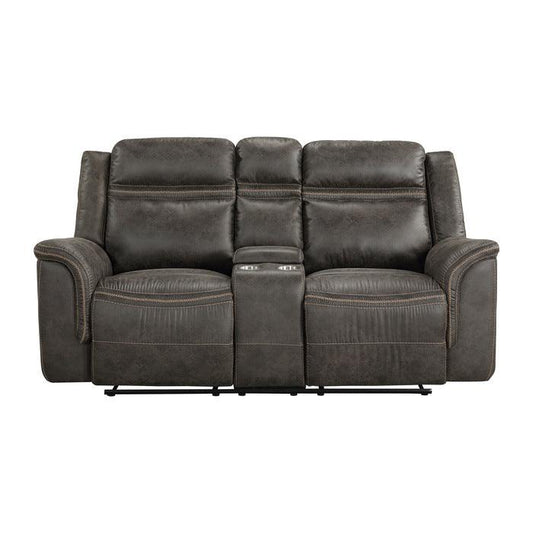 Homelegance - Boise Double Reclining Love Seat With Center Console In Brown - 9426-2 - ATL FURNITURE