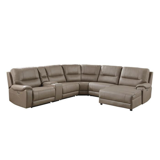 Homelegance - Legrande 6-Piece Modular Power Reclining Sectional With Power Headrest And Right Chaise In Taupe - 9429Tp*6Rclrpwh - ATL FURNITURE