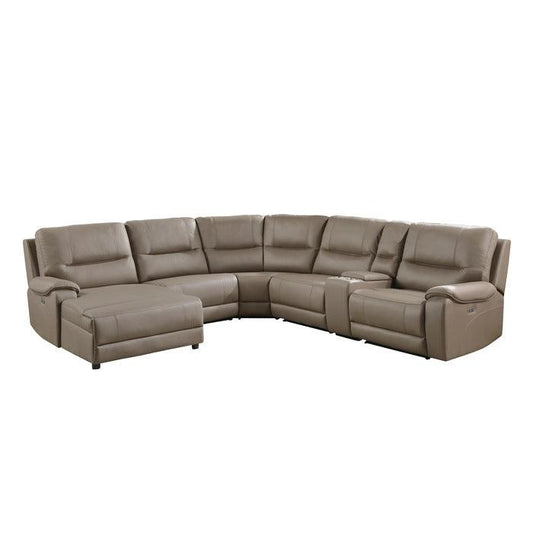 Homelegance - Legrande 6-Piece Modular Power Reclining Sectional With Power Headrest And Left Chaise In Taupe - 9429Tp*6Lcrrpwh - ATL FURNITURE