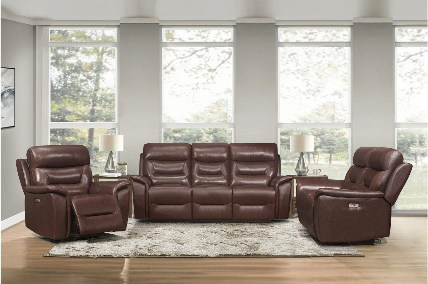 Homelegance - Armando 3 Piece Double Reclining Living Room Set - 9445Br-3Set - ATL FURNITURE