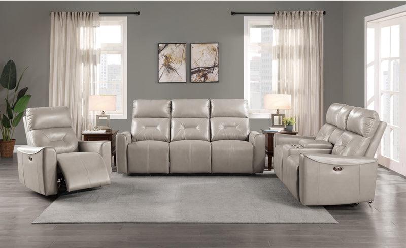 Homelegance - Burwell 3 Piece Power Double Reclining Living Room Set In Light Gray - 9446Cb-3-2-1 - ATL FURNITURE