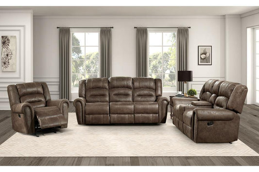 Homelegance - Creighton 3 Piece Double Reclining Living Room Set In Brown - 9467Br-3-2-1 - ATL FURNITURE