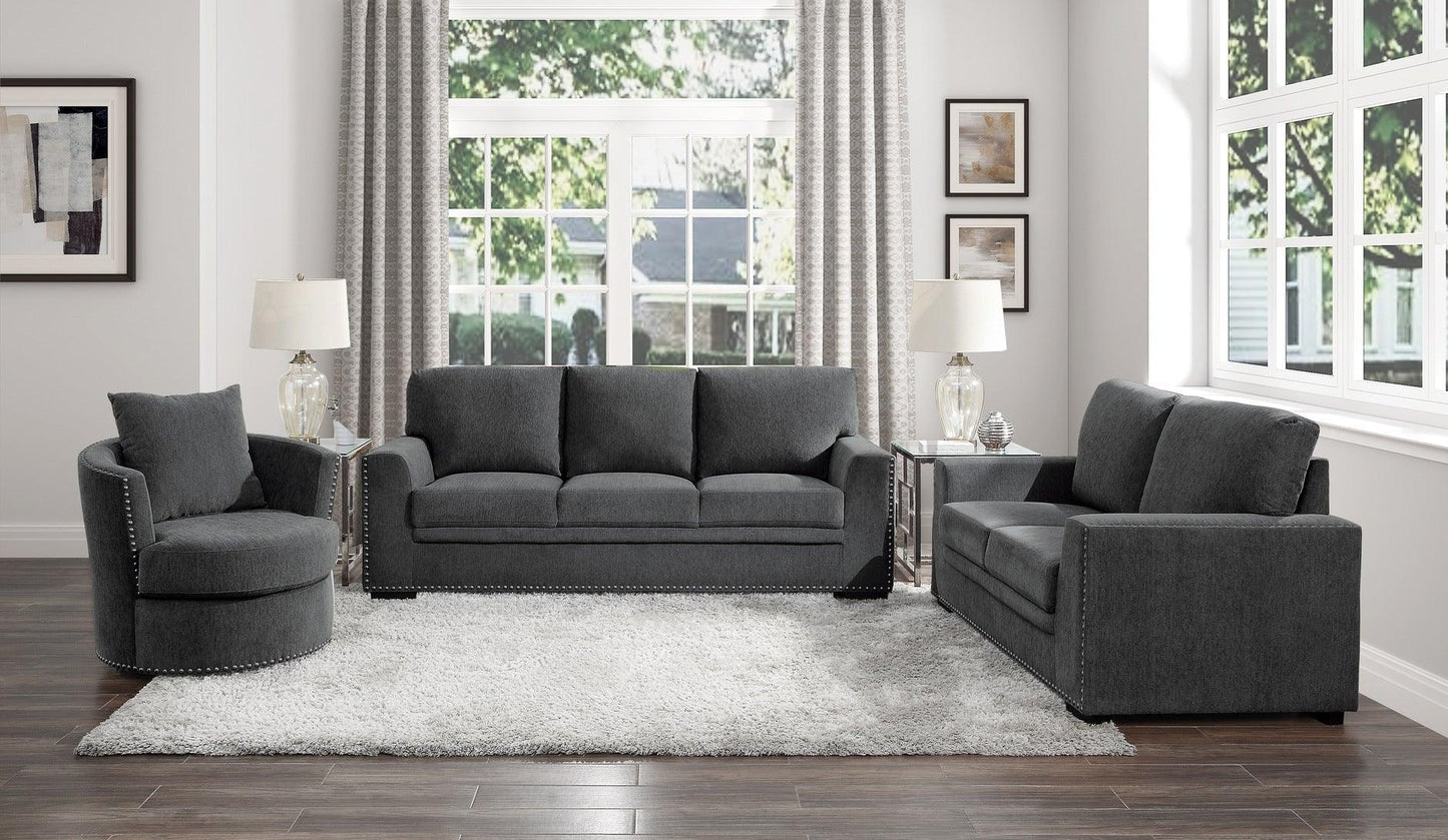 Homelegance - Morelia 3 Piece Living Room Set In Charcoal - 9468Cc - ATL FURNITURE