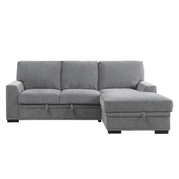 Homelegance - Morelia 2-Piece Sectional With Pull-Out Bed And Right Chaise With Hidden Storage In Gray - 9468Dg*2Rc2L - ATL FURNITURE