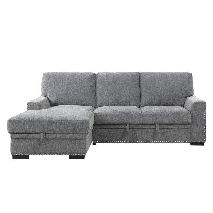 Homelegance - Morelia 2-Piece Sectional With Pull-Out Bed And Left Chaise With Hidden Storage In Gray - 9468Dg*2Lc2R - ATL FURNITURE