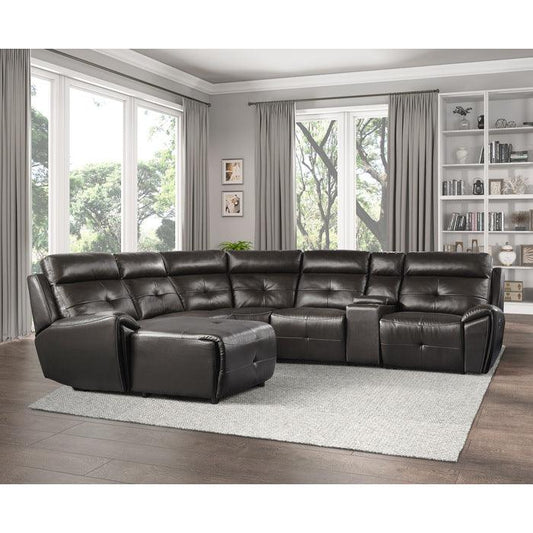 Homelegance - Avenue 6-Piece Modular Reclining Sectional With Left Chaise In Dark Brown - 9469Dbr*6Lcrr - ATL FURNITURE