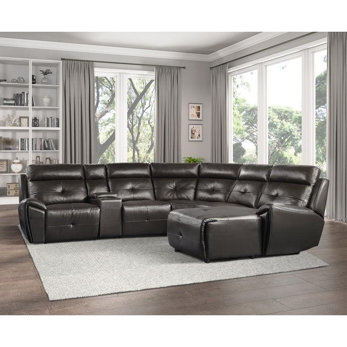 Homelegance - Avenue 6-Piece Modular Reclining Sectional With Right Chaise In Dark Brown - 9469Dbr*6Lrrc - ATL FURNITURE