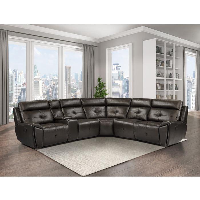 Homelegance - Avenue 6-Piece Modular Reclining Sectional In Dark Brown - 9469Dbr*6Lrrr - ATL FURNITURE