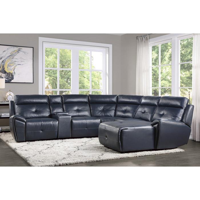 Homelegance - Avenue 6-Piece Modular Reclining Sectional With Right Chaise In Navy - 9469Nvb*6Lrrc - ATL FURNITURE