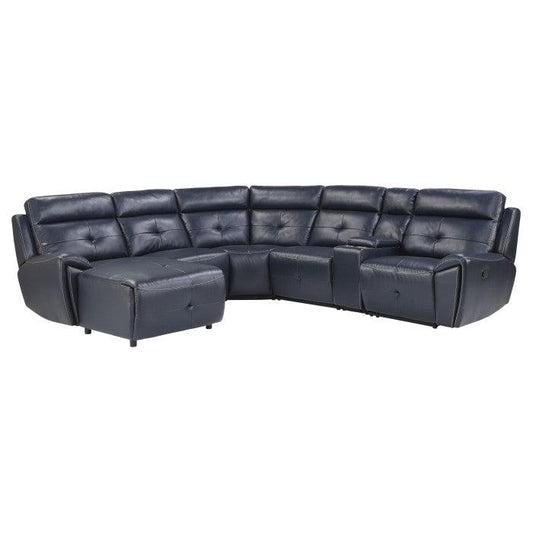 Homelegance - Avenue 6-Piece Modular Reclining Sectional With Left Chaise In Navy - 9469Nvb*6Lcrr - ATL FURNITURE