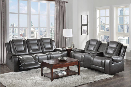 Homelegance - Briscoe 2 Piece Double Reclining Sofa Set In Dark Gray - 9470Gy-3-2 - ATL FURNITURE