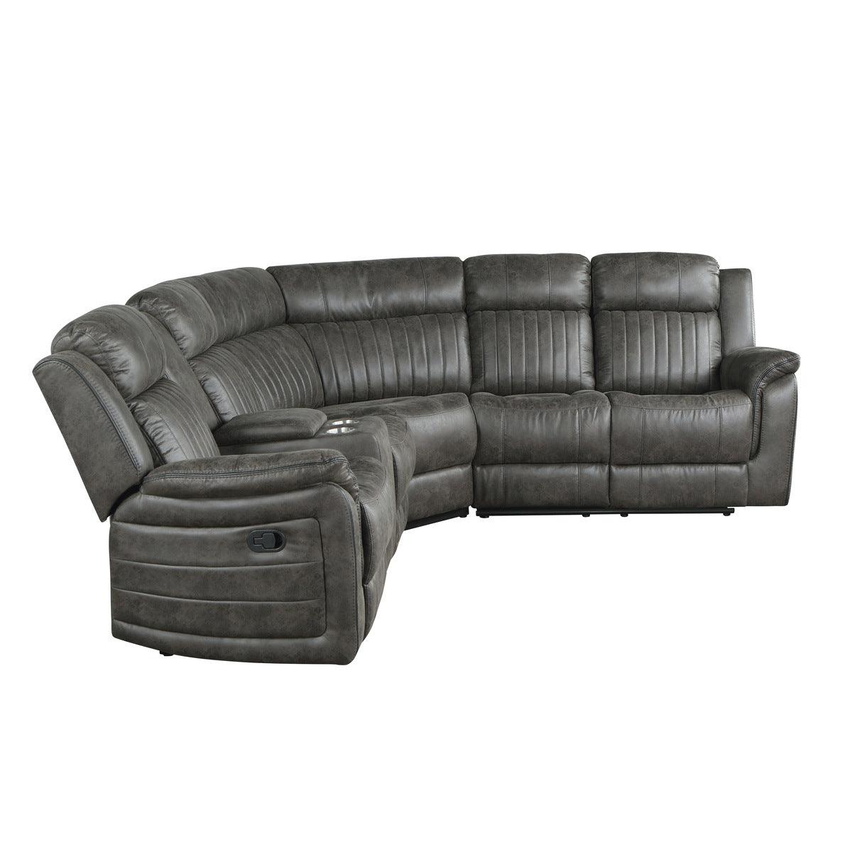 Homelegance - Centeroak 3-Piece Reclining Sectional - 9479Brg*Sc - ATL FURNITURE