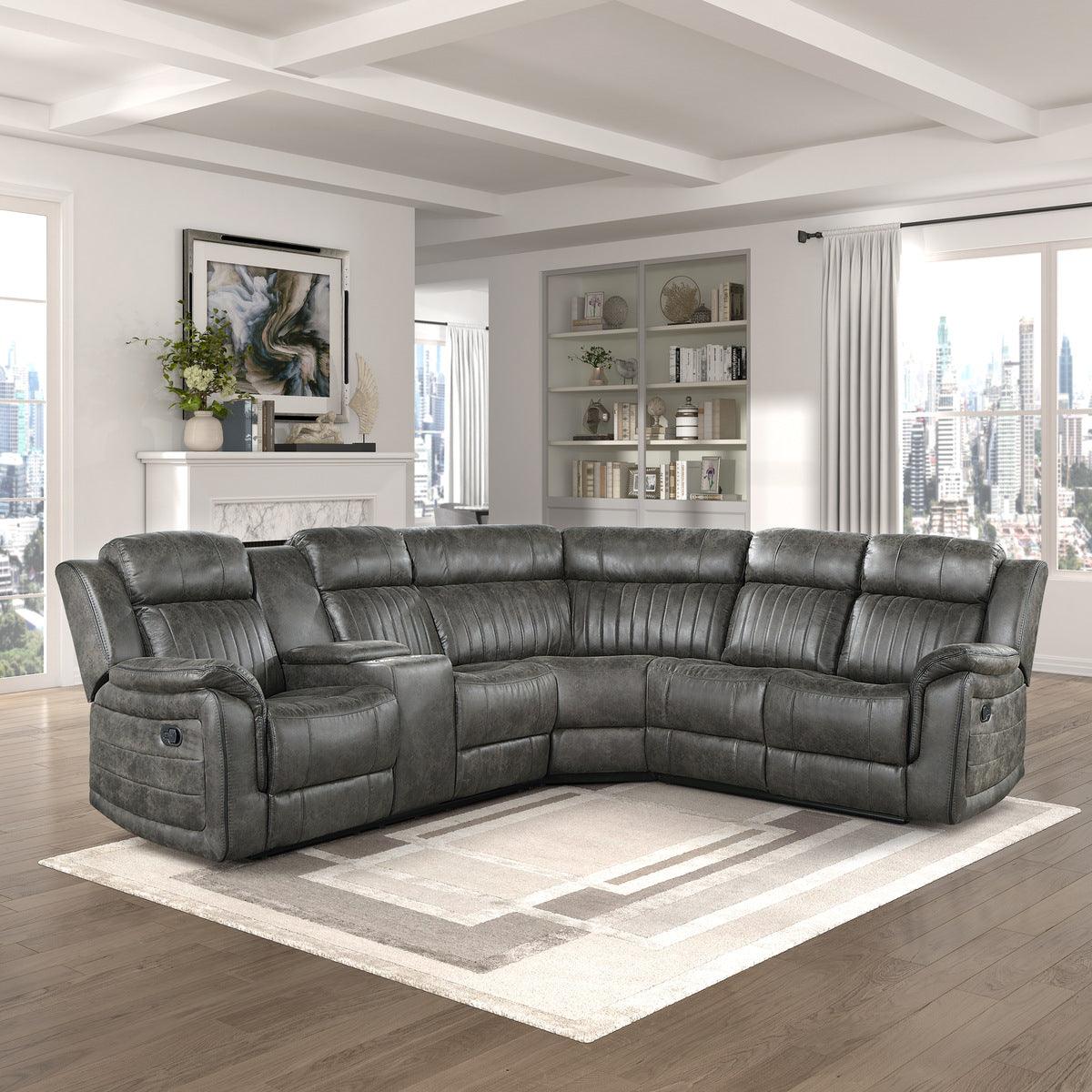 Homelegance - Centeroak 3-Piece Reclining Sectional - 9479Brg*Sc - ATL FURNITURE