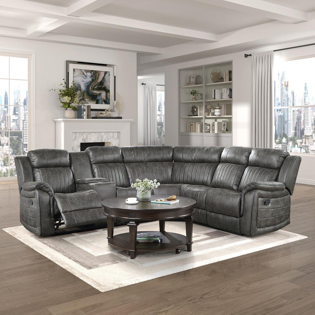 Homelegance - Centeroak 3-Piece Reclining Sectional - 9479Brg*Sc - ATL FURNITURE