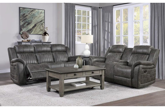 Homelegance - Centeroak 2 Piece Double Reclining Sofa Set In Gray - 9479Brg-3-2 - ATL FURNITURE