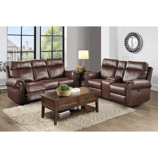 Homelegance - Granville 2 Piece Double Reclining Sofa Set In Brown - 9488Br-3-2 - ATL FURNITURE