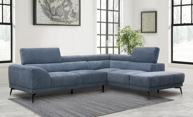 Homelegance - Medora 2-Piece Sectional With Right Chaise In Blue - 9409Bue*Sc - ATL FURNITURE