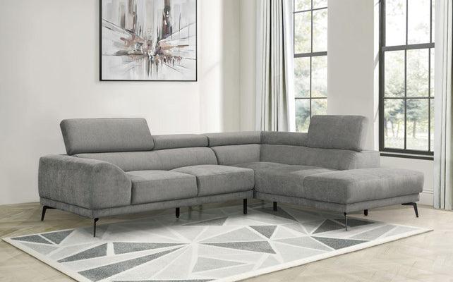 Homelegance - Medora 2-Piece Sectional With Right Chaise In Gray - 9409Gry*Sc - ATL FURNITURE