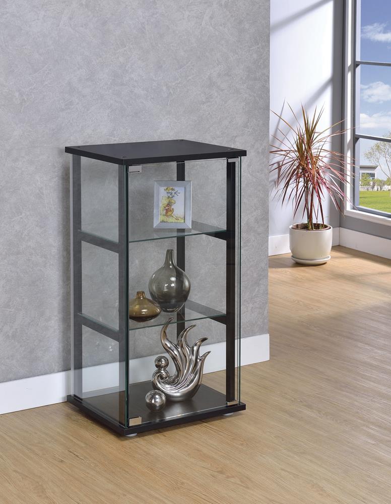 G950179 Contemporary Black and Glass Curio Cabinet - ATL FURNITURE