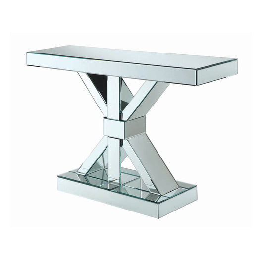 Lurlynn X-shaped Mirrored Entryway Console Table Silver