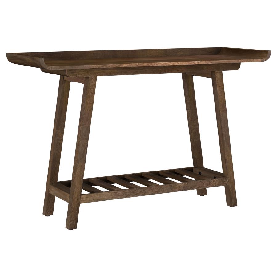 Ornelas 46-Inch Console Table With Slatted Shelf Mango Brown