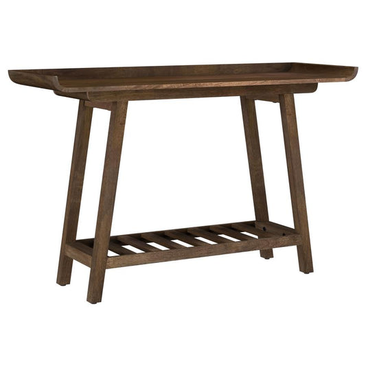 Ornelas 46-Inch Console Table With Slatted Shelf Mango Brown