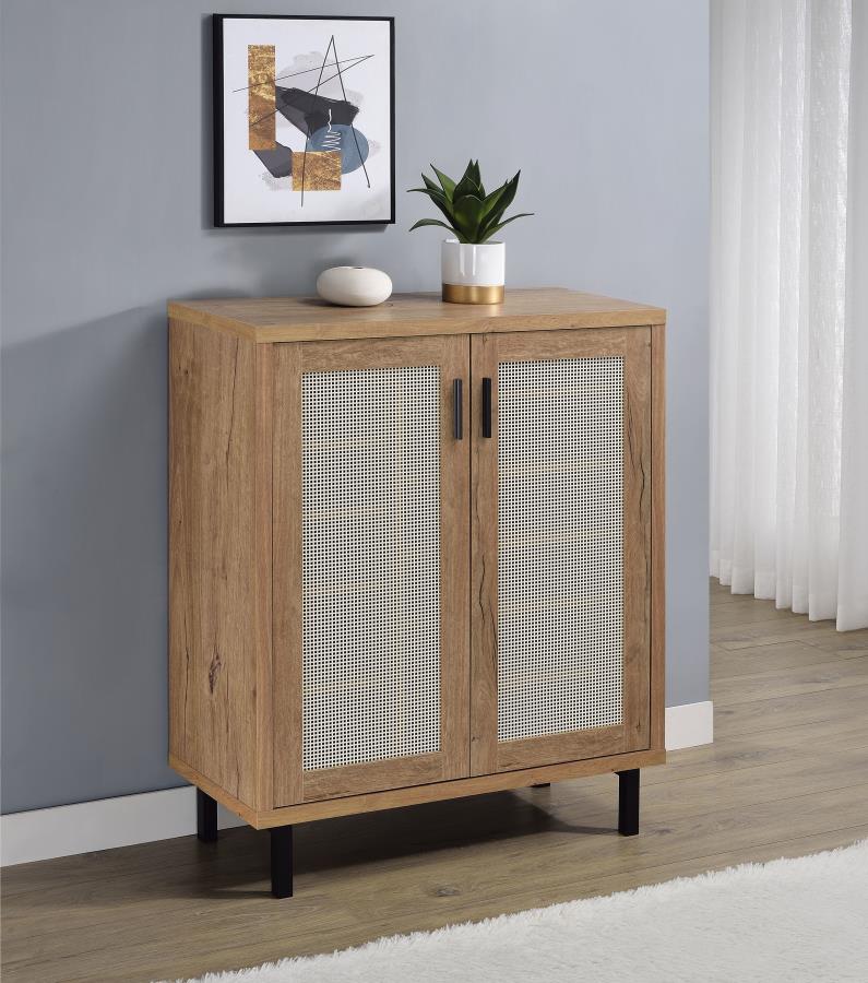 Teller 2-Door Shoe Storage Cabinet Natural Oak