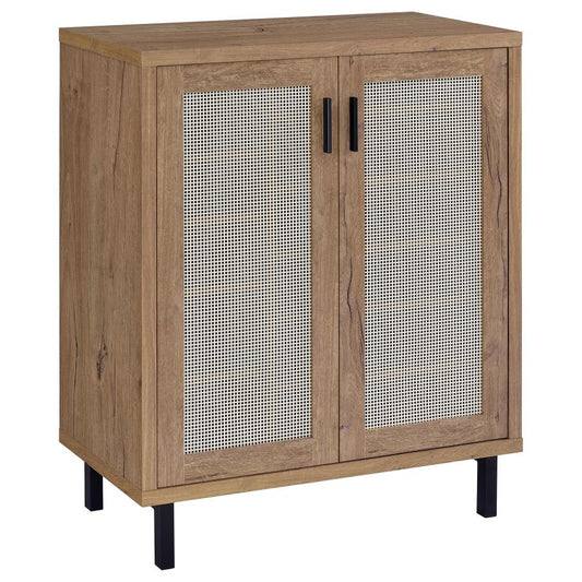 Teller 2-Door Shoe Storage Cabinet Natural Oak