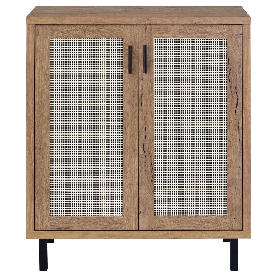 Teller 2-Door Shoe Storage Cabinet Natural Oak