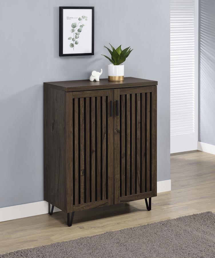 Brixton 2-Door Entryway Shoe Storage Cabinets Smoked Oak