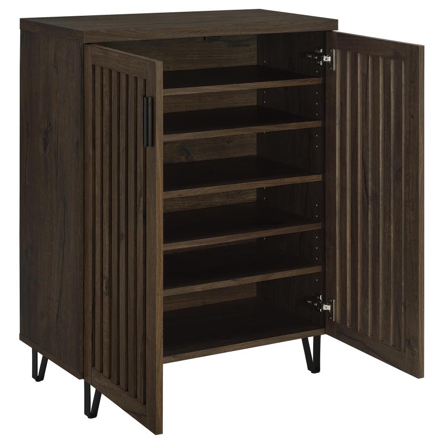 Brixton 2-Door Entryway Shoe Storage Cabinets Smoked Oak