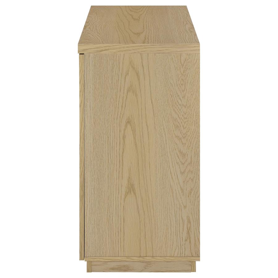 Tilbury 2-Door Glass Front Accent Display Cabinet Light Oak